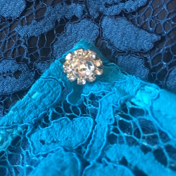 Belle Badgley Mischka sz0 Lace tricolor dress - Picture 4 of 10